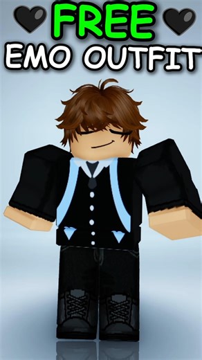 🖤FREE EMO BLACK OUTFIT ROBLOX!🖤 #roblox #freeitemsroblox #0robuxoutfitideas