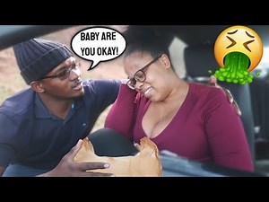 GETTING CAR SICK AND THROWING UP! *PRANK ON FIANCE*