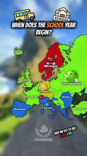 When does the school year begin #mapping #shorts