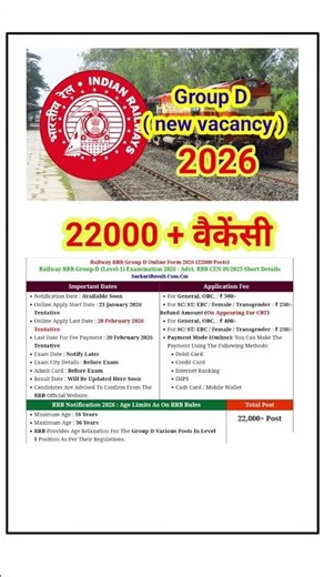rrb group D new vacancy 2026/rrb group D/ rrb group D vacancy #rrbgroupd #railway #rrb