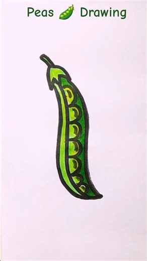 Peas Drawing 🫛 Easy #shorts #drawing