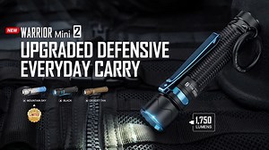 The highly anticipated Warrior Mini 2 is finally releasing next Thurs., June 17 at 8:00 PM - Fri. June 18 at midnight EDT. up to 35% off!!! The Warrior Mini 2 is available in limited edition Mountain sky, Desert Tan, and standard Black. With upgraded performance, glass lens, bezel down deep carry clip, proximity sensor for safety, tactical ring, and more, the Warrior Mini 2 is the ultimate compact tactical flashlight. Learn more at the link and get yours at a discount soon! Learn more - https://