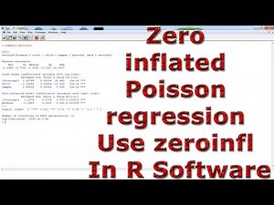 Zero inflated Poisson regression Use zeroinfl With (In) R Software