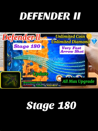 Defender ll STAGE 180 Update Unlimited 🪙 Unlimited Diamond 💎 Very Fast Arrow Shot