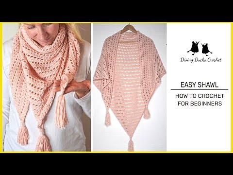 THIS is My EASY Crochet Shawl with Tassels!