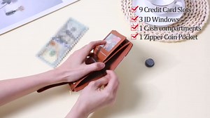 GOIACII Small Women's Wallet Cute Credit Card Holder RFID Blocking Leather Billfold Black