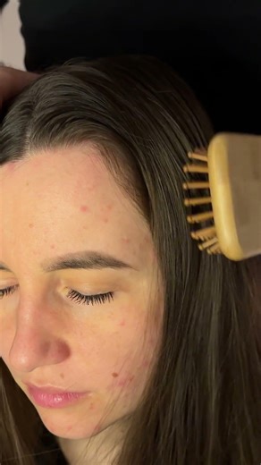 ASMR Wooden Brush Hair Relaxation 😴 Close Scalp Sounds