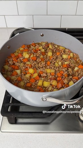 Filipino Giniling with Potatoes and Carrots (Menudillo)