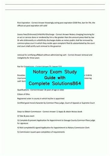 Notary Exam Study Guide with Complete Solutions864 video