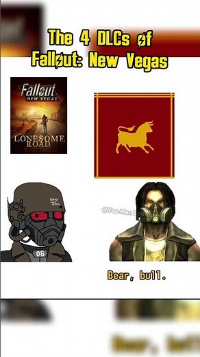 The four dlcs of fallout new vegas: dead money, lonesome road, old world blues and honest hearts