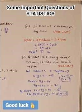 Important Questions of STATISTICS class10 pyq solution #maths #statistics