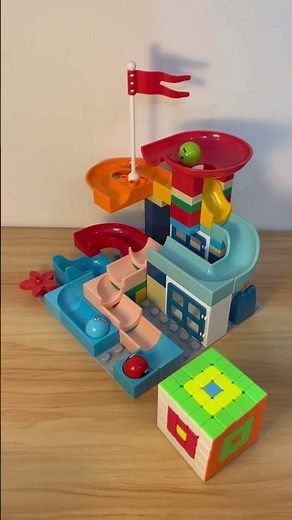 Marble Run Slide Blocks 03.31c 🔵🔴🟡 Satisfying Build #marblerun #asmr #marblerace