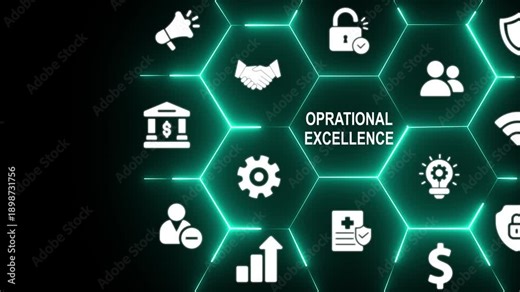 Operational excellence concept. Productivity with excellence process. Industrial management in efficiency and efficient process. Lean cost and productivity growth. Process of continuous improvement.4k