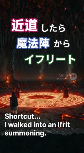 【下校中】近道したら、イフリート召喚されてた。🐦‍🔥 Shortcut… I walked into an Ifrit summoning.