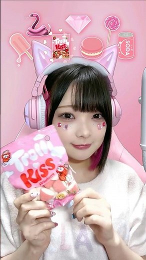 【ASMR】ピンクのお菓子を食べるゲーム実況者🎮🩷🍓🌸【たまちゃん】#shorts