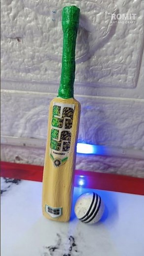 Miniature SS Cricket Bat Stickers Applying | DIY cricket bat Craft#shorts