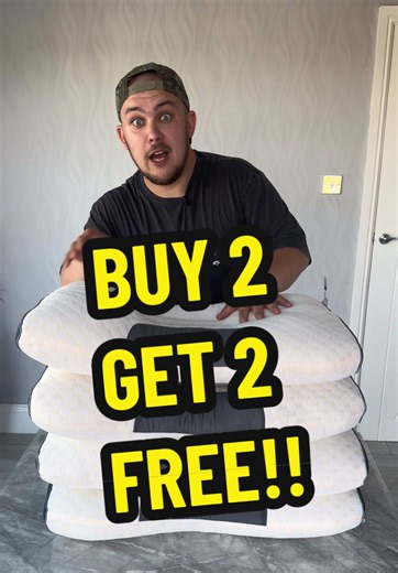 BUY 2 GET 2 FREE!! Supportive and Soft Contoured pillows. Grab yours while still instock! #pillows #sleepbetter #pillow #summersale #tiktokmademebuylt
