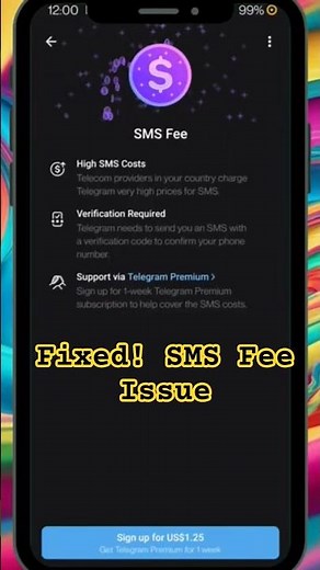 Fixed! Telegram SMS Fee Issue