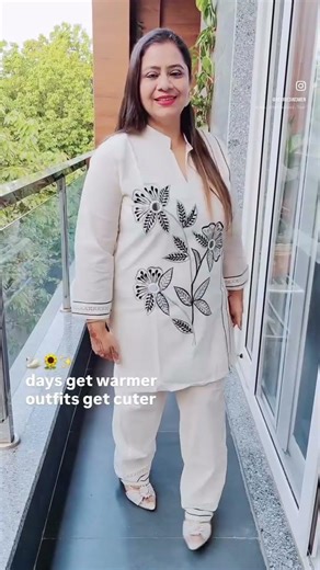 Ivory Cotton Coord Sets | +91-9540963553 