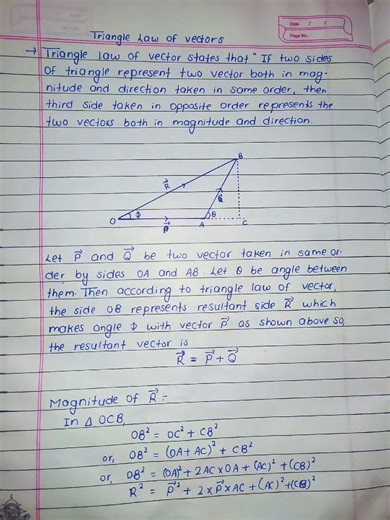triangle law of vector addition☠️☠️ for 11th #ajjubhaiinmymatch #totalgaming #skillgaming 🤟🤟