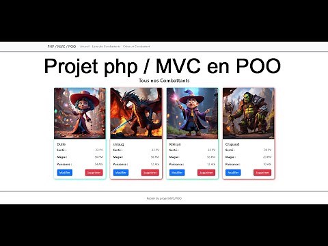 Mise En pratique PHP / MVC / POO
