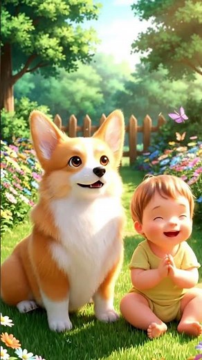 Baby Laughs with Cute Corgi 🐶👶 | Heartwarming Animation