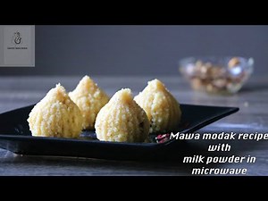 Mawa modak recipe with milk powder in a microwave