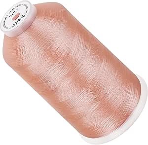 New brothread - Single Huge Spool 5000M Each Polyester Embroidery Machine Thread 40WT for Commercial and Domestic Machines - Flesh