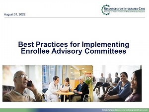 Best Practices for Implementing Enrollee Advisory Committees