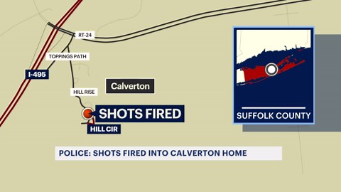 Shots fired into Calverton home