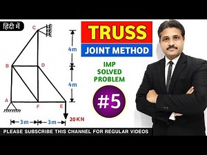 TRUSS BY JOINT METHOD SOLVED PROBLEM 5 IN ENGINEERING MECHANICS