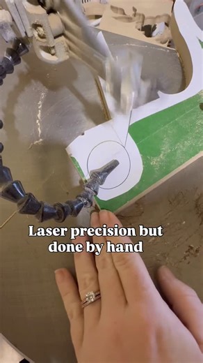 Handmade Custom Wood Art on Instagram: "Laser precision but done by hand 💪 #maker #handmadeart #scrollsawartist #woodart #modernwoodart #precisioncuts"