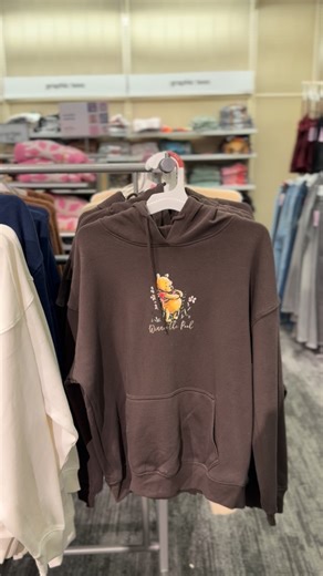 Target Gems on Instagram: "🐻 This NEW women’s Winnie the Pooh hoodie is the cutest thing ever! It’s a cozy brown, a little oversized, and has sweet floral graphics with Pooh on the front and back. Perfect for cozy days or gifting Disney fans! It’s not online yet but if you comment “CUTE”, I’ll let you know when it is listed! ($30) #target #winniethepooh #targetstyle"