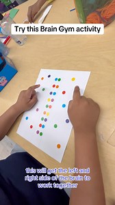 6.1K views · 40 reactions | ☺️Try this Brain Gym activity that can be laminated for continued use. It works on bilateral skills, motor planning, and visual scanning. All need our stickers and paper. 朗Let me know if you try it! #occupationaltherapy #pedsot #braingym #teachers #homeschool #kidsactivities #kidsofinstgram #adhd #momsoftiktok | The Magic OT Bug | Facebook