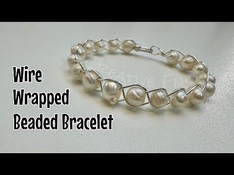 How to make a beaded wire bracelet - simple braided pearl or gemstone design