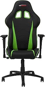 GT OMEGA PRO Racing Gaming Chair with Ergonomic Lumbar Support - PVC Leather Reclining High Back Home Office Chair with Swivel - PC Gaming Desk Chair for Ultimate Racing Experience - Black Next Green