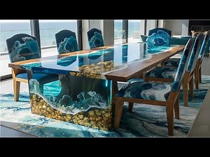How I Created a Gorgeous Ocean River Table from Wood and Epoxy // Epoxy Art
