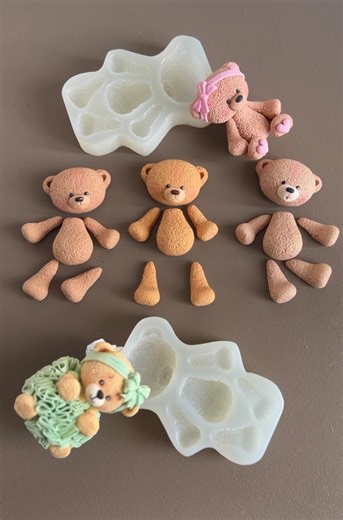 Teddy Bear Silicone Mold / Fondant & Modeling Paste Mold / Teddy Bear Making Tool. - Etsy