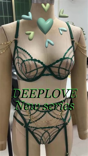 Custom Sexy Mature Chain Luxury Lingerie Green Goldy Embroidery Crystal Women Sexy Lace Suspender Thong Bra And Panty Sets 2023 - Buy  Product on Alibaba.com