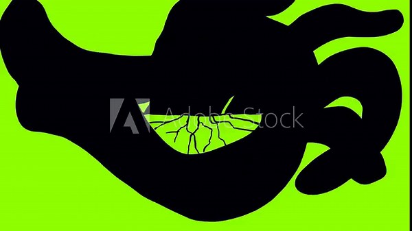 Black tentacles erupt from the ground and grab onto the green screen. The effect of disease, evil, tentacles, danger, horror, attack. Video transition with squid in 4K with alpha channel.