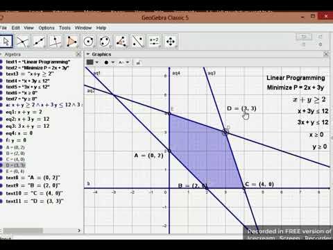 11 Linear Programming using GeoGebra