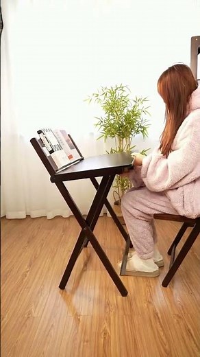 【折りたたみ】コンパクトデスク｜ブックスタンド付きで使いやすい#折りたたみデスク #勉強机 #コンパクト収納 #ブックスタンド #省スペース #shorts #cuumy