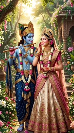 Krishna Bhakti + Radha Love 💞 Mithe Ras Se Bhari #bhakti #radhakrishna #devotional#krishnam