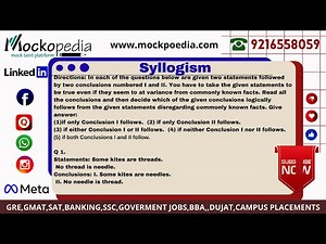 Q1- Statements: Some kites are threads. No thread is needle. Conclusions: I. Some kites are....