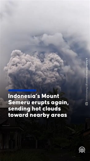 Mount Semeru, Indonesia’s highest peak on Java island, has once again erupted with heightened volcanic activity | Anadolu Agency