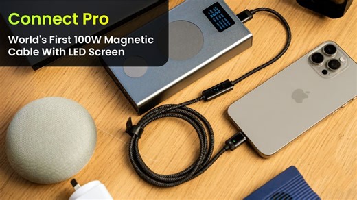 Connect Pro 100W magnetic charging cable with LED display $19