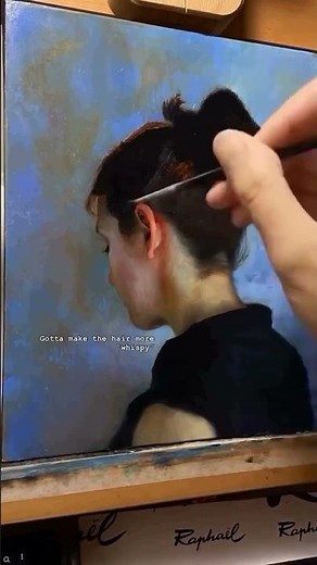 Blue Lighting Effects in Portrait Painting | Art by @thornfield.art