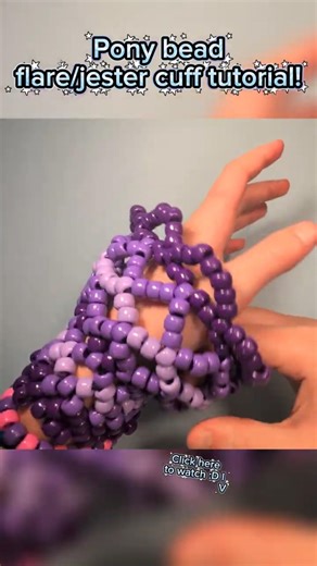 How to make pony bead flare/jester cuffs for beginners #kandi #cuff #smallbusiness #subscribe