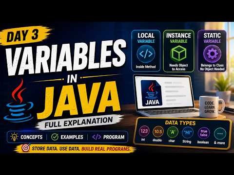 Variables in Java 🔥 | Types, Data Types, Full Program & Interview Questions