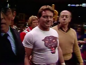 Roddy Piper makes his entrance at WrestleMania I